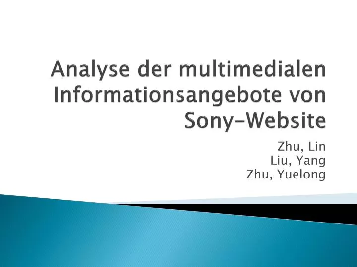 analyse der multimedialen informationsangebote von sony website