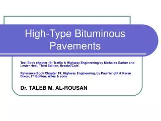 High-Type Bituminous Pavements