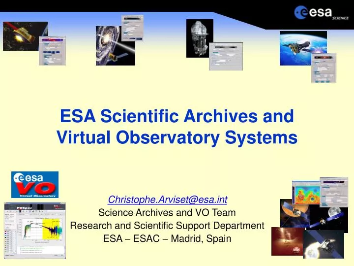 esa scientific archives and virtual observatory systems