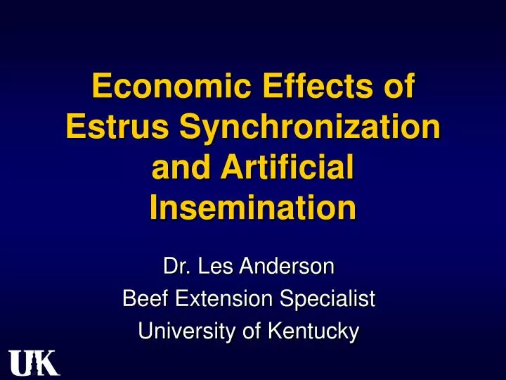 economic effects of estrus synchronization and artificial insemination