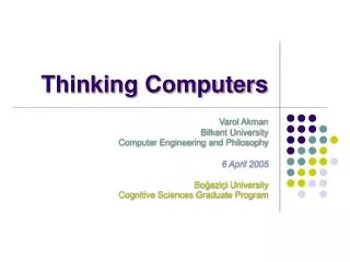 Thinking Computers