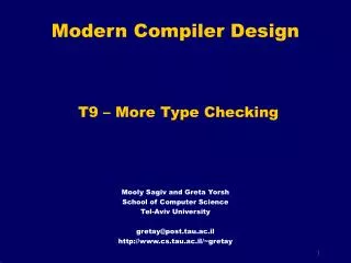 Modern Compiler Design