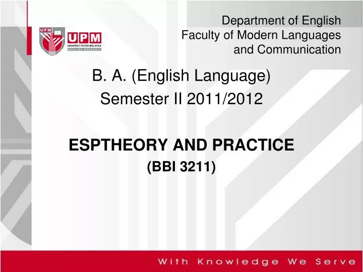 department of english faculty of modern languages and communication