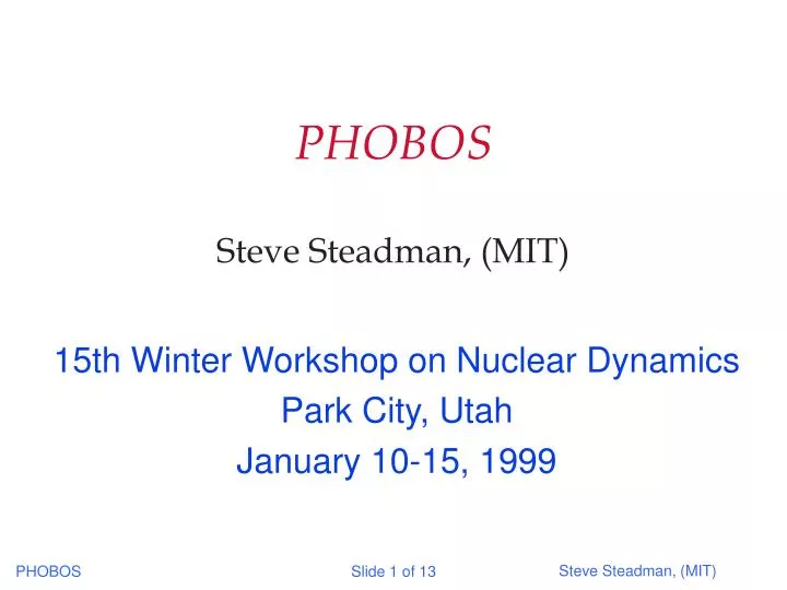 phobos steve steadman mit