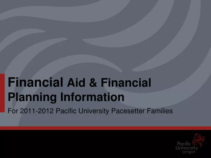 financial aid financial planning information