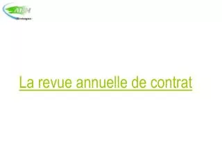 la revue annuelle de contrat