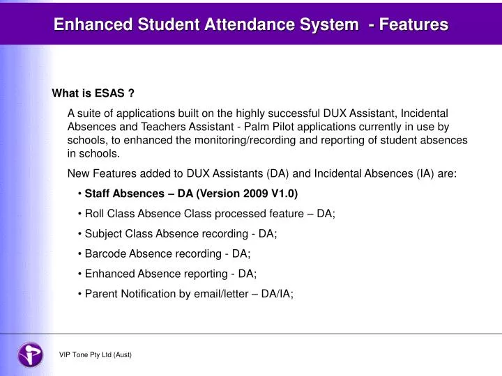 enhanced student attendance system features