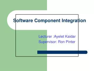 Software Component Integration