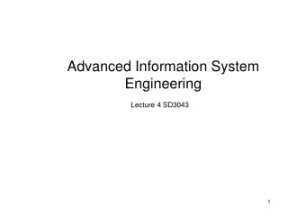 Advanced Information System Engineering