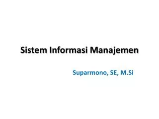 sistem i nformasi m anajemen