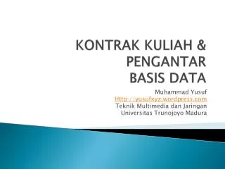 kontrak kuliah pengantar basis data