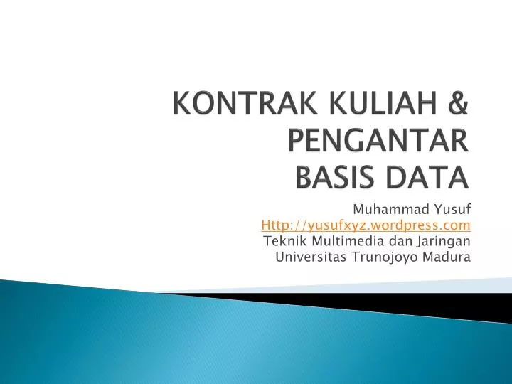 kontrak kuliah pengantar basis data