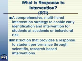 What Is Response to Intervention? (RTI)