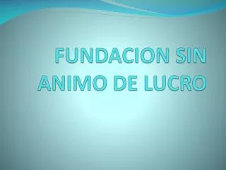 fundacion sin animo de lucro