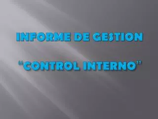 informe de gestion control interno