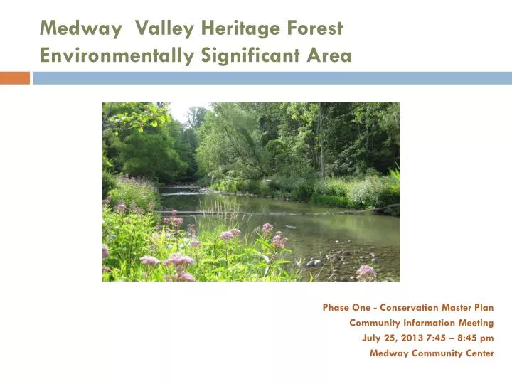 medway valley heritage forest environmentally significant area