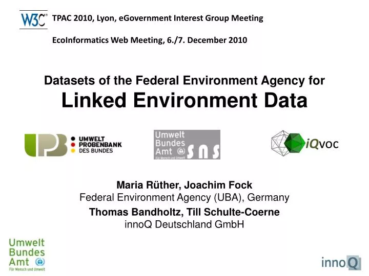 datasets of the federal environment agency for linked environment data