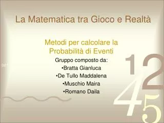 la matematica tra gioco e realt