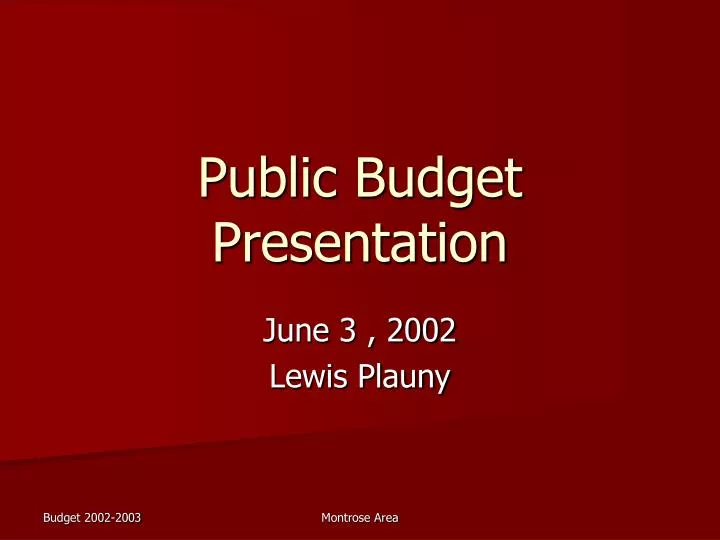 public budget presentation