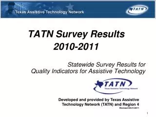 TATN Survey Results 2010-2011
