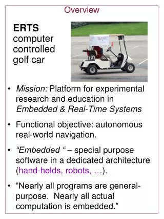 ERTS computer controlled golf car