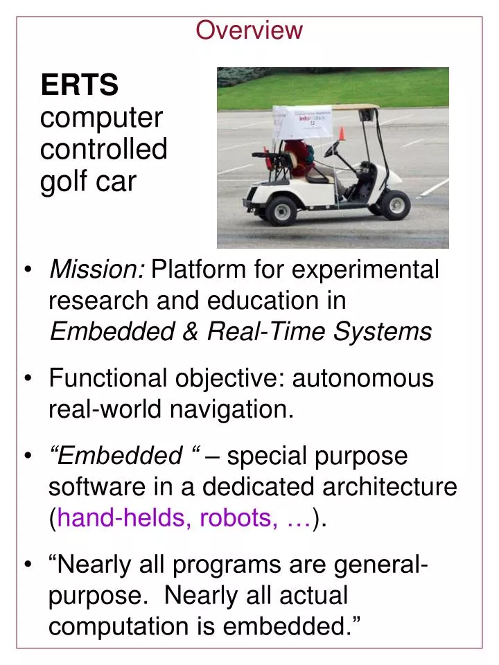 erts computer controlled golf car