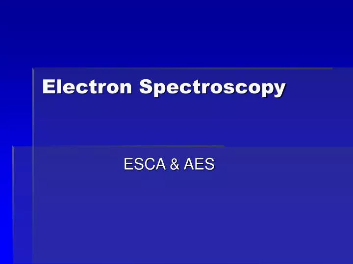 electron spectroscopy
