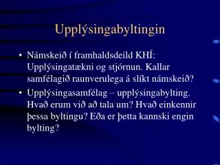 uppl singabyltingin