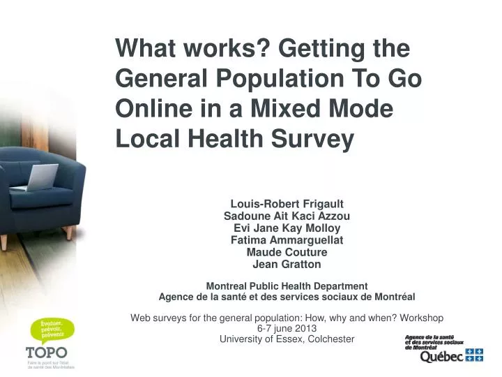 what works getting the general population to go online in a mixed mode local health survey