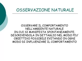 osservazione naturale