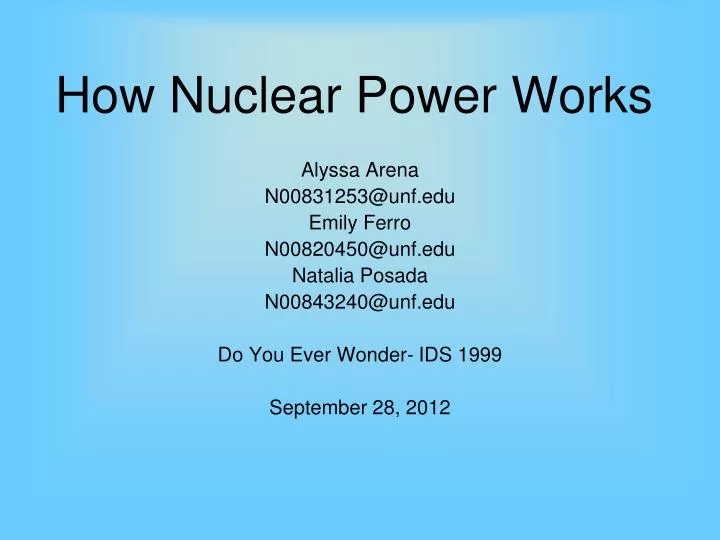 how nuclear power works