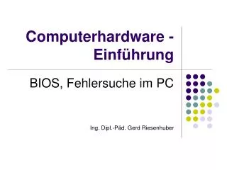 Computerhardware - Einführung