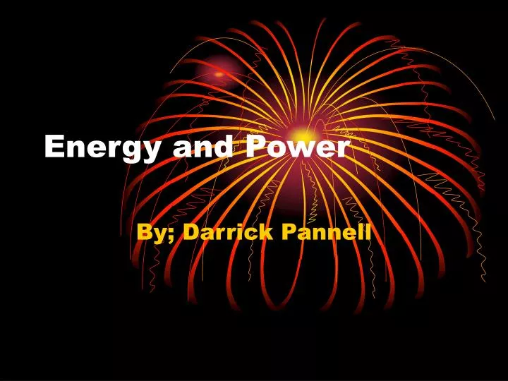 energy and power