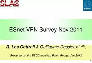 ESnet VPN Survey Nov 2011