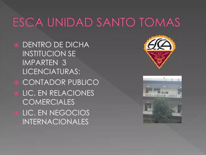 esca unidad santo tomas