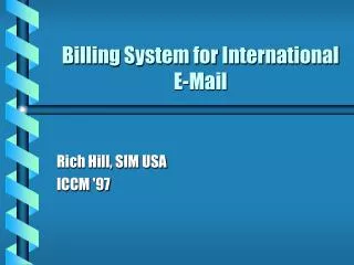 Billing System for International E-Mail