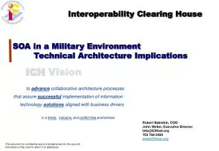 SOA in a Military Environment Technical Architecture Implications