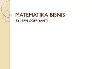 matematika bisnis