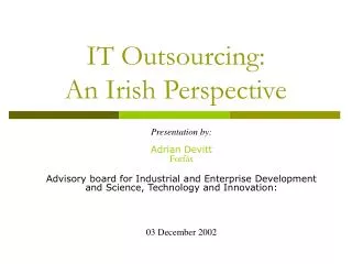 IT Outsourcing: An Irish Perspective