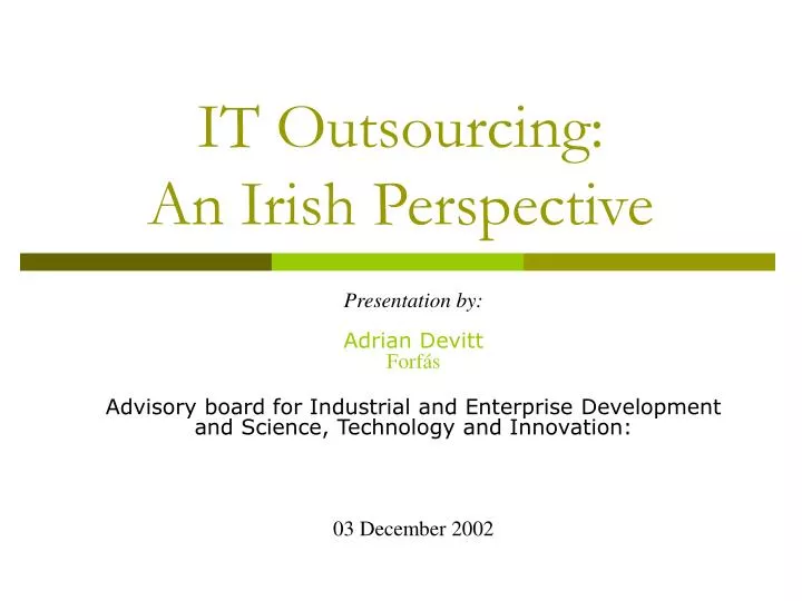 it outsourcing an irish perspective