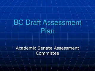 BC Draft Assessment Plan