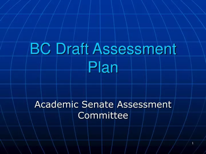 bc draft assessment plan