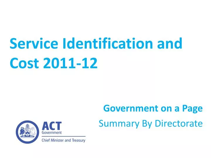 service identification and cost 2011 12