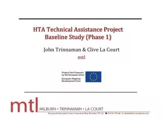 HTA Technical Assistance Project Baseline Study (Phase 1)