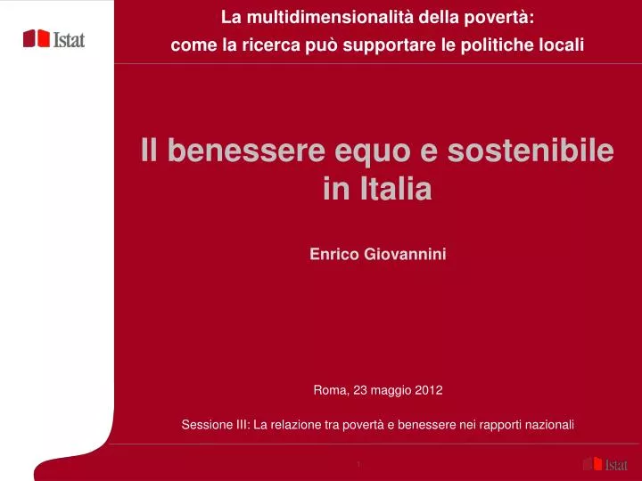 il benessere equo e sostenibile in italia