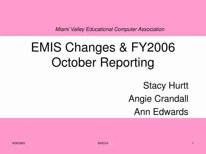 emis changes fy2006 october reporting