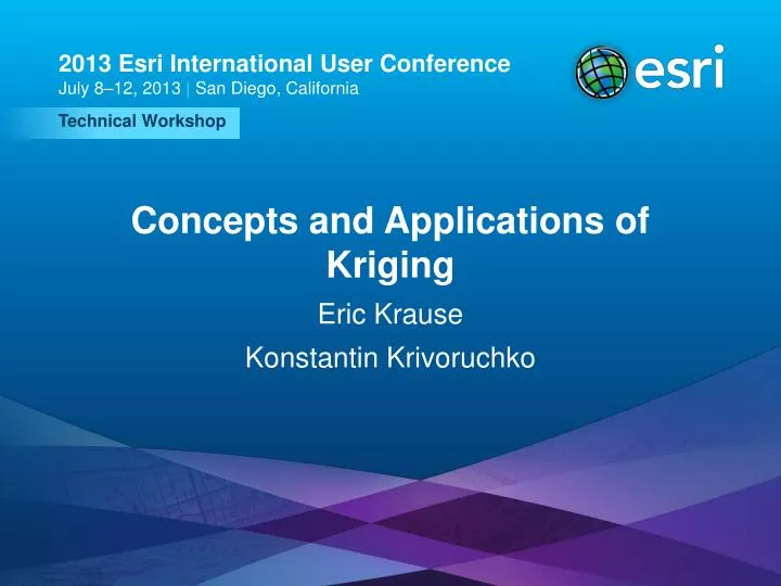 concepts and applications of kriging