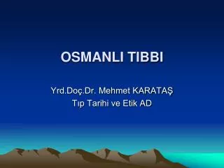 osmanli tibbi