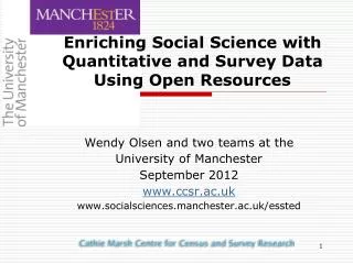 Enriching Social Science with Quantitative and Survey Data Using Open Resources