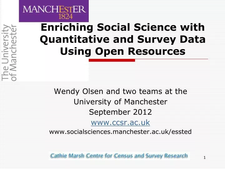 enriching social science with quantitative and survey data using open resources
